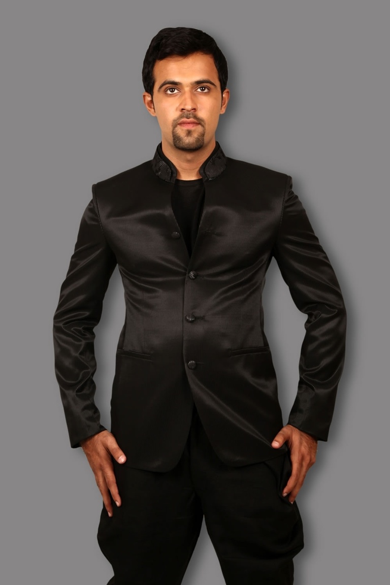 Stylish Black Jodhpuri Suit BL3059
