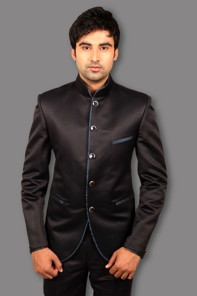 Apple Cut Navy Blue Jodhpuri Suit BL3052