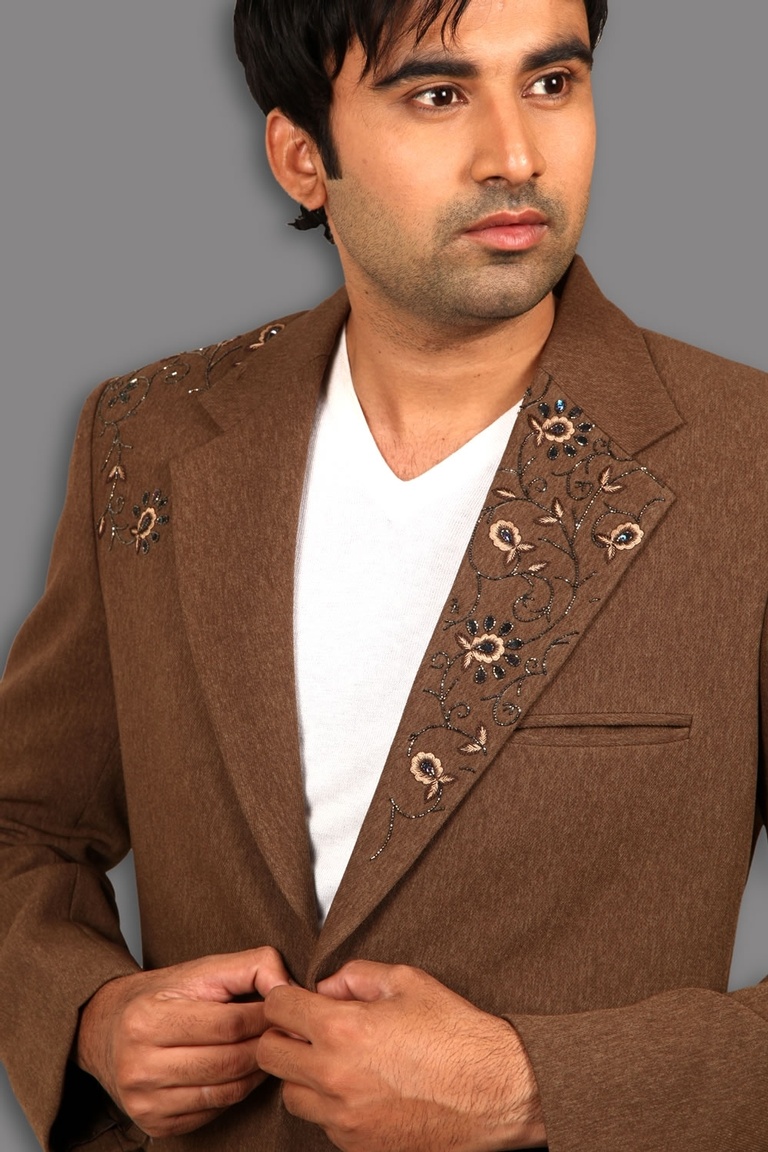Notch Lapel Brown Jodhpuri Suit BL3050