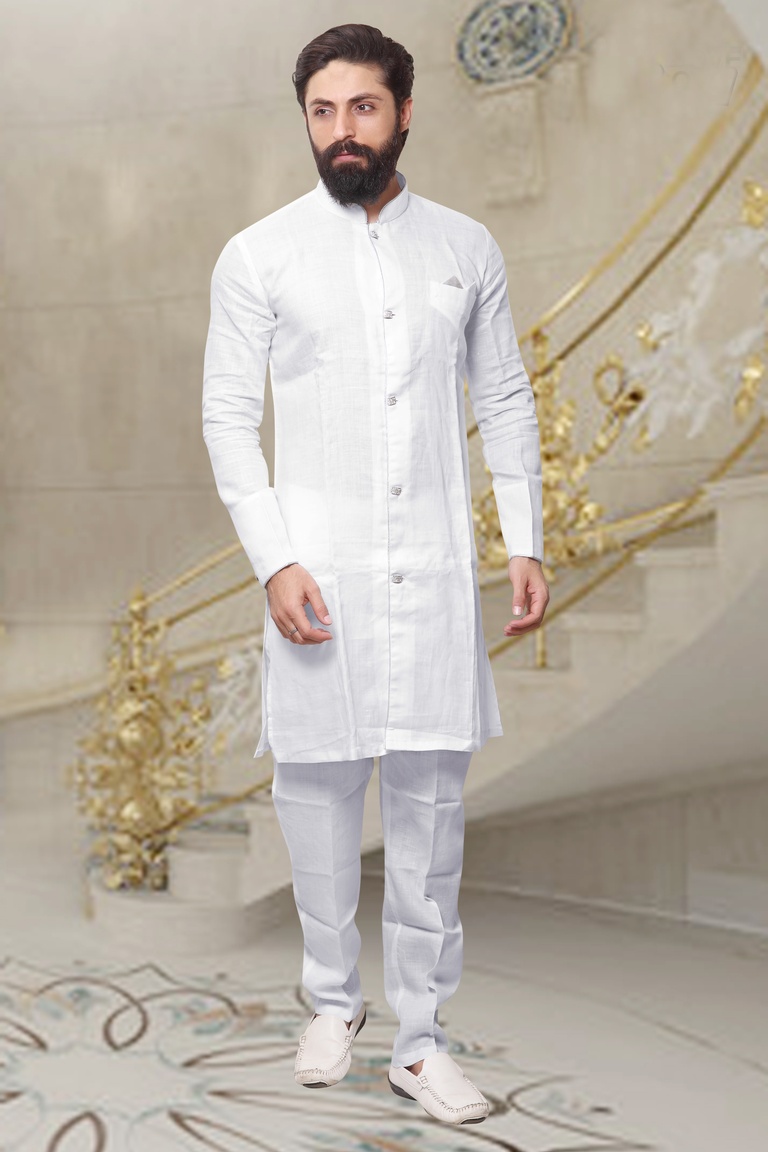 Rajneeti Style White Kurta Pajama