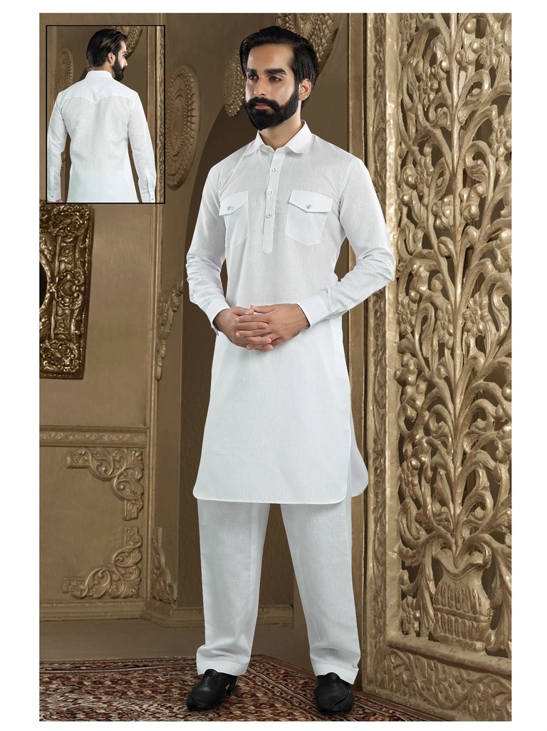 Perfect Eid White Pathani Kurta Pajama