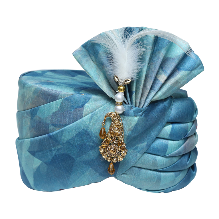 Unique Blue Wedding Turban Pagri