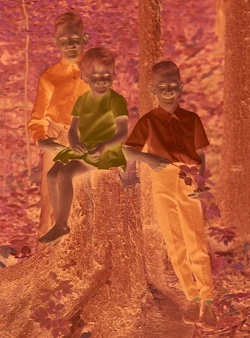 Negative Image of 3 Children - Cultural Heritage Archiving