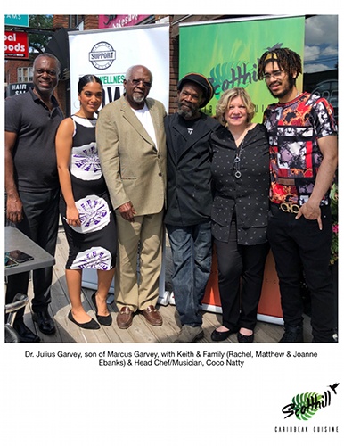 Dr. Julius Garvey, son of Marcus Garvey, with Keith and Family and Head Chef, Musician, Coco Natty