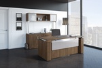Harmony Height Adjustable Executive Desk Modern Walnut $2921
