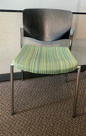 Stylex - Used Stylex Armless Guest Chair - Striped Green Upholstery