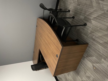 L Shape Private Office Desk- Mod Walnut
