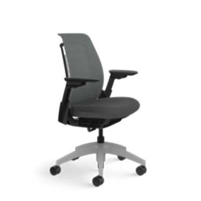Allsteel Mimeo Task Chair with Onyx Knit Back and Onyx Fabric Seat