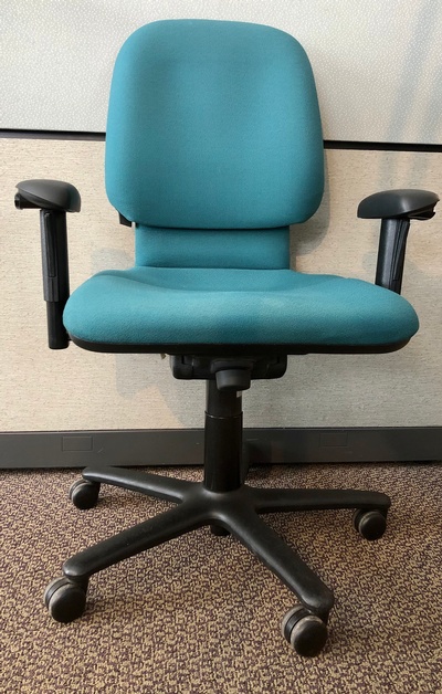 Used Steelcase Criterion Task Chair with Adjustable Arms- Green Upholstery