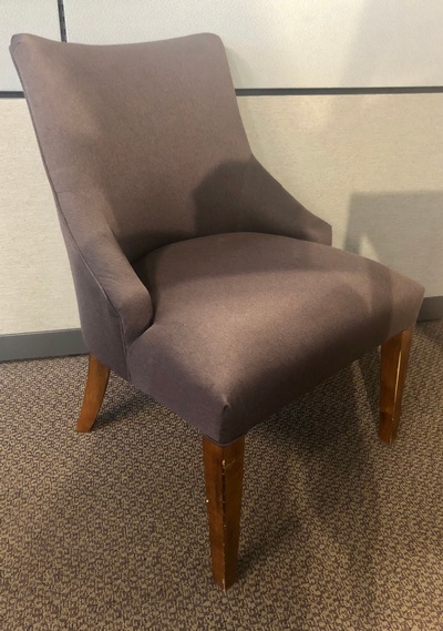 Used Armless Lounge Chair - Purple Upholstery