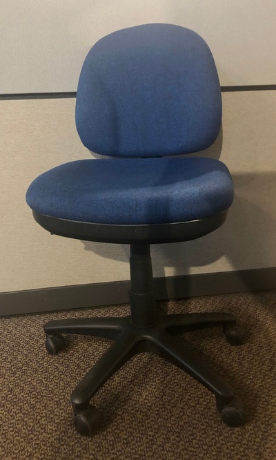Used Spectrum Armless Chair - Blue Upholstery
