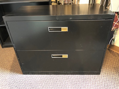 Used Herman Miller Meridian 2 Drawer Lateral File - Black Paint Finish