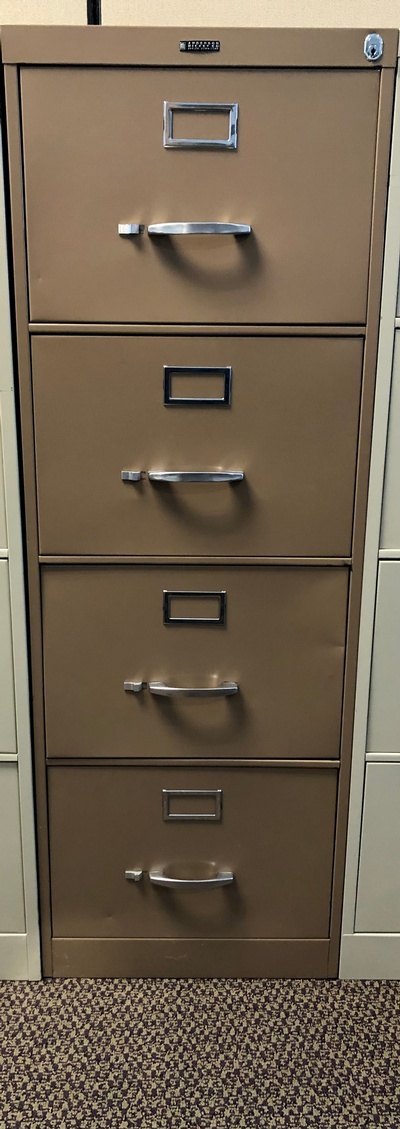 Used 4 Drawer Legal Vertical File - Brown Paint Finish