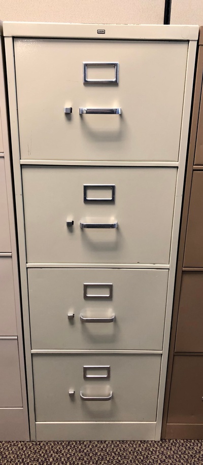 Used HON 4 Drawer Legal Size Vertical File - Light Tan Paint Finish