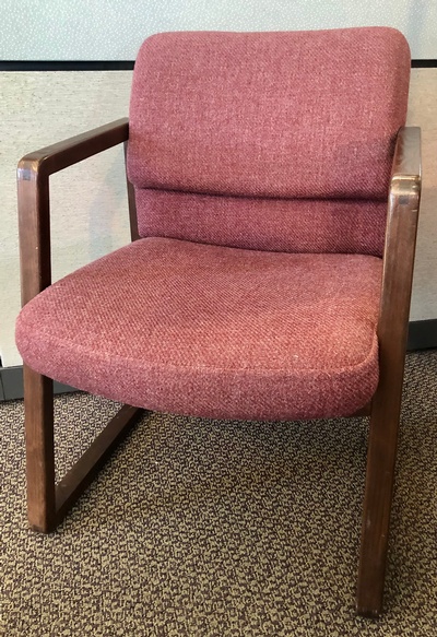 Used HON Sled Guest Chair - Burgundy Upholstery