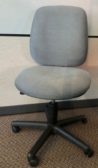 Used HON Armless Task Chair - Gray Upholstery 