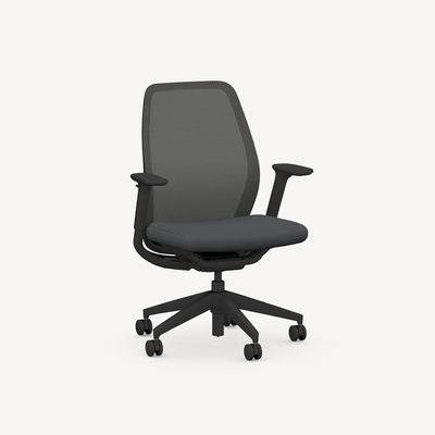Allsteel Pli Task Chair - Gray Upholstered Seat