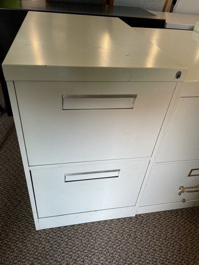 Used Allsteel 2 Drawer Legal Size Vertical File - Light Gray Paint Finish