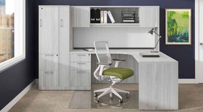 Harmony Desk Unit with Open Hutch and Storage