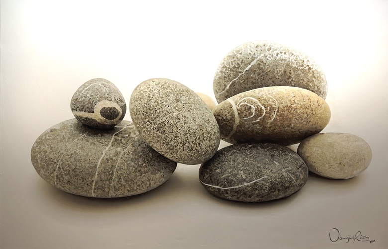 Painting of Pebbles - Contemporary Art Online Canada by Carolina Vargas Reis