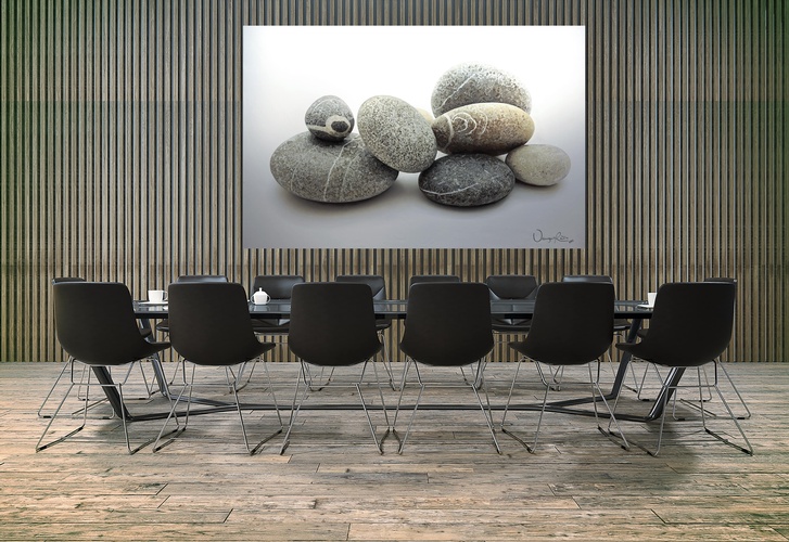 Painting of Pebbles in a Conference Room - Buy Contemporary Art Online Canada by Carolina Vargas Reis