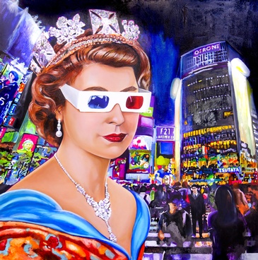 Royal Selfie, a Life in Technicolor Painting by Canadian Artist - Carolina Vargas Reis  