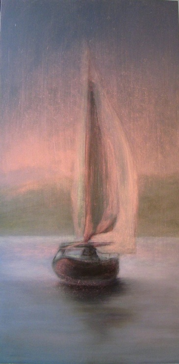 Sail Boat in the Ocean Painting by Dr. Musa - Vaughan Dentist