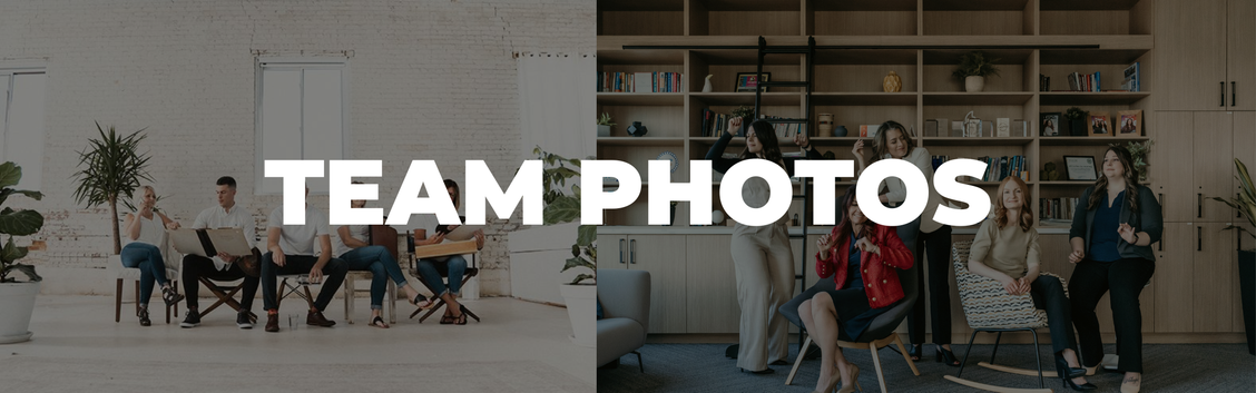 Team photos of company staff photographed on location in their office