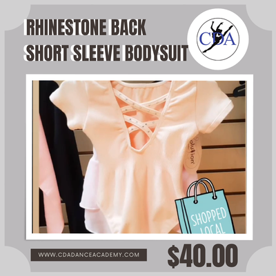 Rhinestone Back Short Sleeve Bodysuit
