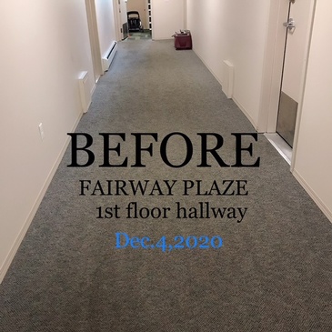 Before Cleaning Hallway Carpet at Fairway Plaza Apartments by Professional Cleaning Company - JAG Cleaning Services Ltd.