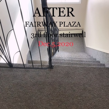After Cleaning Stairwell Carpet at Fairway Plaza Apartment by Professional Cleaners at JAG Cleaning Services Ltd.