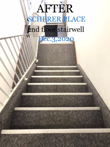 After Cleaning Stairwell Carpet at Scherer Place Apartments by Professional Cleaning Company - JAG Cleaning Services Ltd.