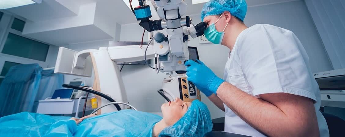 Laser eye surgery consultation in Markham examination room