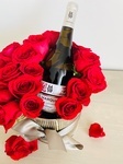 Roses And Wine Combo Arrangements - Brossard Event Florist - YnV Lifestyle Inc.
