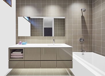 Modern Bathroom with Bathtub - Top Construction Company in Toronto by Battiston Construction