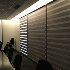 Zebra Blinds installed in Edmonton for Office Conference Room by Winco Blinds & Window Fashion