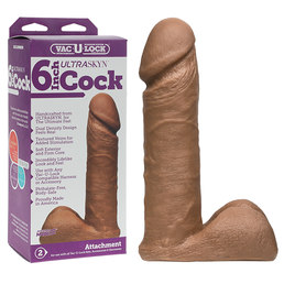 Vac-U-Lock 6in UR3 Dong, Brown at Adult Toy Store - The Love Boutique