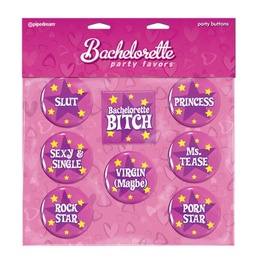 Bachelorette Party Buttons at The Love Boutique, Online Adult Toys Store