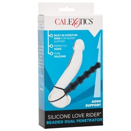 Silicone Love Rider Beaded Dual Penetrator, Black, at Online Sex Store, The Love Boutique