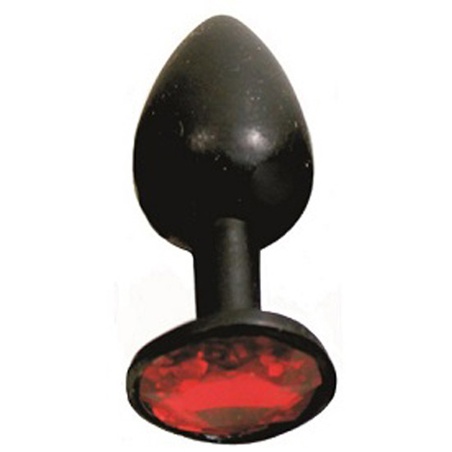 Jeweled Butt Plug, Silicone, Small, Red