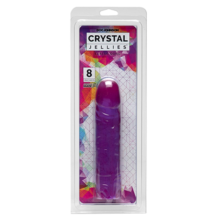 Crystal-Jellies-Classic-Dong,-8in,-Purple