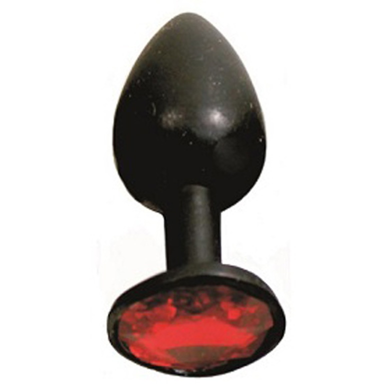 Jeweled Butt Plug, Silicone, Small, Red