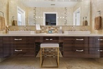 Simple Bathroom Design with Wooden Cabinets by Andrea Duran Interiors - Bathroom Remodeling Firm in Davie, FL