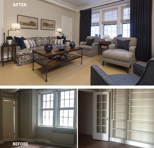 Atchison Architectural Interiors - Before and After Living Area Renovation by Luxury Interior Designer in Chicago