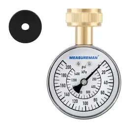 Measureman brass water pressure gauge