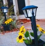 Solar Path Light with Planter GS-111PL on Pathways - Transportation Solutions and Lighting, Inc