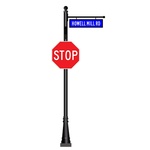 3 Aluminum Combination Street Sign Fluted Base - Transportation Solutions and Lighting, Inc