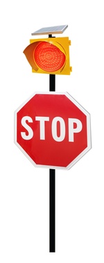 Solar Powered Flashing Beacons with Stop Signs - Roadway Signal Equipment Company in Florida
