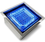 Square Shape Blue LED NST SERIES - Solar Recessed Lighting - Transportation Solutions and Lighting, Inc