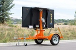 Side View of Portable ECO Vertical Mast Arrow Boards - Transportation Solutions and Lighting, Inc